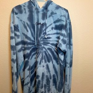 Persaya “Over It” Blue Tye Dye Oversized Hoodie SIZE M